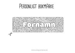 Färgläggningssida att anpassa Bokmärke Geometriska former Cirkel, rund