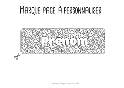 Coloriage à personnaliser Marque page Formes géométriques Cercle, rond