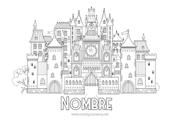Colorear para personalizar Castillo Cuento de hadas Reloj