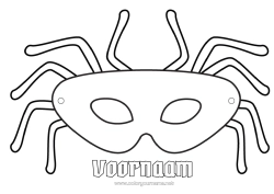 Kleurplaat aanpassen Masker Spin Carnaval Insecten