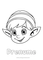 Pagină de colorat gratuită Moșneguții de Crăciun Desene de colorat cu spiriduși