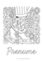 Pagină de colorat personalizată Sport Iarna Fulgi de zăpadă Doodle Sporturi de iarnă Patinaj