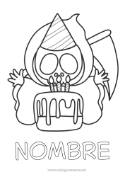 Dibujo libre Tarta Halloween Cumpleaños Dibujos fáciles para colorear Cosechadora