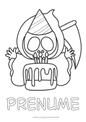 Desen liber de colorat Tort Halloween Aniversare Desene de colorat ușoare Cositoare