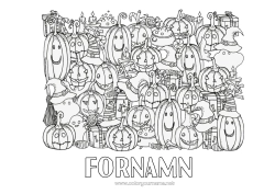 Gratis teckning Pumpa Höst Jack O'Lantern Komplexa målarbilder