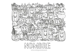 Dibujo libre Calabaza Otoño Jack O'Lantern Dibujos complejos para colorear