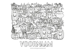 Gratis kleurplaat Pompoen Herfst Jack O'Lantern Complex Kleurplaten