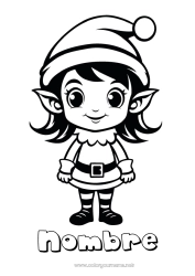 Colorear gratis Elfos de navidad Dibujos de Elfos para colorear