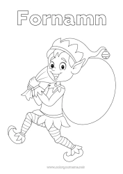 Gratis färgläggning Julnissar Tomtefärgläggningar