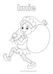 Rysunek za darmo Świąteczne skrzaty Kolorowanki dla skrzatów