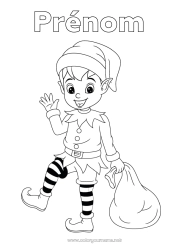 Coloriage gratuit Lutins de Noël Coloriages lutins