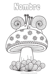 Dibujo libre Otoño Animales Champiñone Caracol