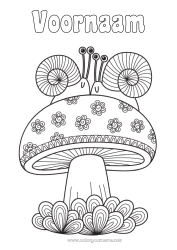 Gratis tekening Herfst Dier Paddestoel Slak