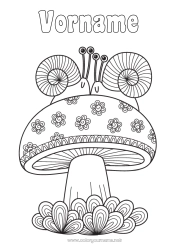 Kostenlose Malvorlage Herbst Tier Pilz Schnecke