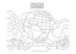 Desenho para personalizar Geografia Árvore Planetas e sistema solar Terra Astronomia Globo Terrestre