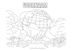 Kleurplaat aanpassen Geografie Boom Planeten en zonnestelsel Aarde Astronomie Wereldbol