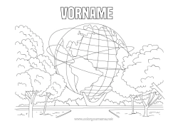 Kostenlose Zeichnung Geografie Baum Planeten und Sonnensystem Erde Astronomie Erdball