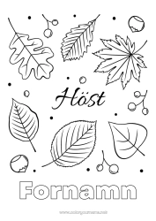 Gratis färgläggning Höst Blad Döda löv