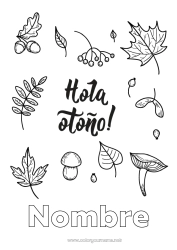 Colorear gratis Otoño Hojas Hojas muertas