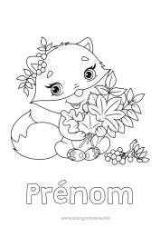 Dessin gratuit Automne Renard Animal Feuilles Animaux de la forêt Feuilles mortes
