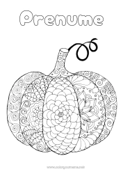 Pagină de colorat personalizată Dovleac Liniștit și zen Mandala Toamnă Anti-stres