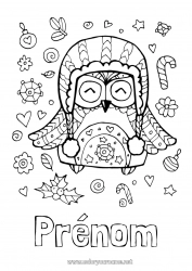 Coloriage gratuit Hiver Pingouin, Manchot Animal Oiseaux et mammifères volants