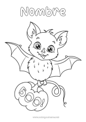 Dibujo libre Murciélago Calabaza Halloween Animales Aves y mamíferos voladores