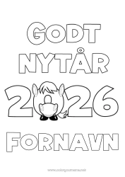 Gratis tegning Hest Godt nytår Kinesisk nytår Gårdsdyr Besked 