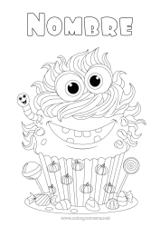 Dibujo libre Caramelos Monstruo Calabaza Tarta Halloween Golosinas Magdalena Insectos Chupeta Lombriz