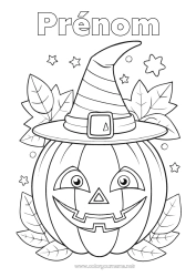 Coloriage à personnaliser Citrouille Chapeau