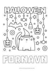 Gratis tegning Flaggermus Godteri Heks Katt Halloween Hunder og katter Fugler og flygende pattedyr Påmelding 