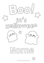 Colorazione gratuita Fantasma Halloween Disegni da colorare facili Boo