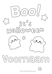 Gratis kleurplaat Spook Halloween Eenvoudige kleurplaten Boe