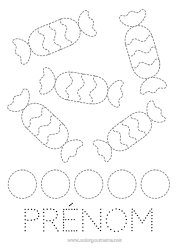 Coloriage gratuit Bonbons Activités enfants Coloriages faciles Trace et colorie