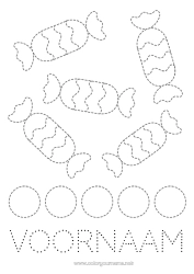 Gratis kleurplaat Snoepjes Activiteiten voor Kinderen Eenvoudige kleurplaten Trace et colorie