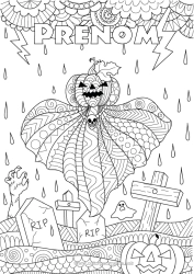 Dessin gratuit Cimetière Fantôme Citrouille Halloween Zentangle