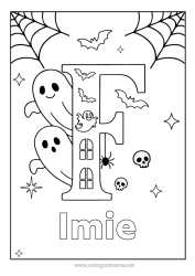 Rysunek za darmo Duch Halloween Aktywności dla dzieci Łatwe kolorowanki Litera alfabetu