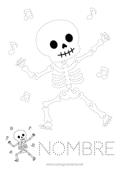 Dibujo libre Esqueleto Música Dibujos fáciles para colorear Trazo y color Día Mundial de la Música Nota musical