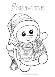 Gratis färgläggning Vinter Snögubbe