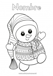 Dibujo libre Invierno Muñeco de nieve