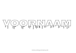 Gratis tekening Halloween Gedecoreerde naam Bloed