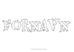 Gratis fargelegging Halloween Dekorert navn