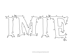 Kolorowanka za darmo Halloween Nazwisko odznaczone