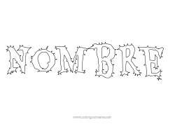 Colorear para personalizar Halloween Nombre decorado