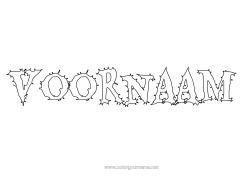 Gratis kleurplaat Halloween Gedecoreerde naam