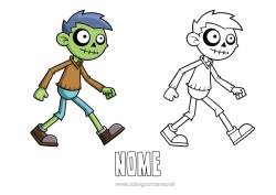 Disegno gratuito Mummia Disegni da colorare facili Colorare con Modello