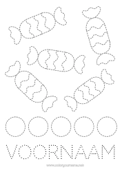 Gratis kleurplaat Snoepjes Eenvoudige kleurplaten Trace et colorie