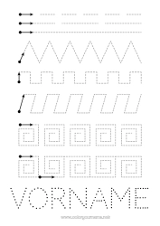 Kostenlose Zeichnung Spur und Male Geometrische Formen Grafikblatt für den Kindergarten
