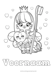 Gratis tekening Melktand Tandenfee Tandenborstel