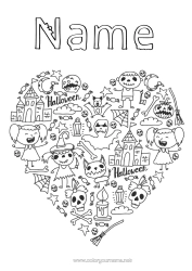Free colouring Monster Heart